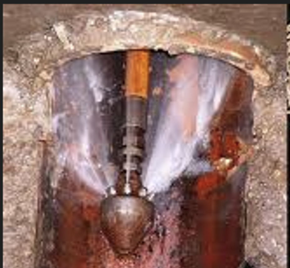 Jet Blasting nozzle in pipe