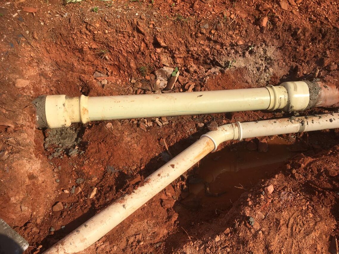 AFTER Damaged Earthernware pipe replaced with new PVC pipe